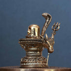 4″ Shiva Lingam with Naga & Nandi Spout | Super-Fine Handcrafted Brass