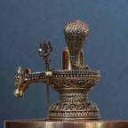 4″ Shiva Lingam with Naga & Nandi Spout | Super-Fine Handcrafted Brass