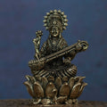 3″ Lotus Saraswathi with Veena | Super-Fine Handcrafted Brass