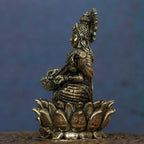 3″ Lotus Saraswathi with Veena | Super-Fine Handcrafted Brass