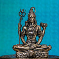 4″ Lord Shiva in Meditation with Trishul & Damaru | Super-Fine Handcrafted Brass