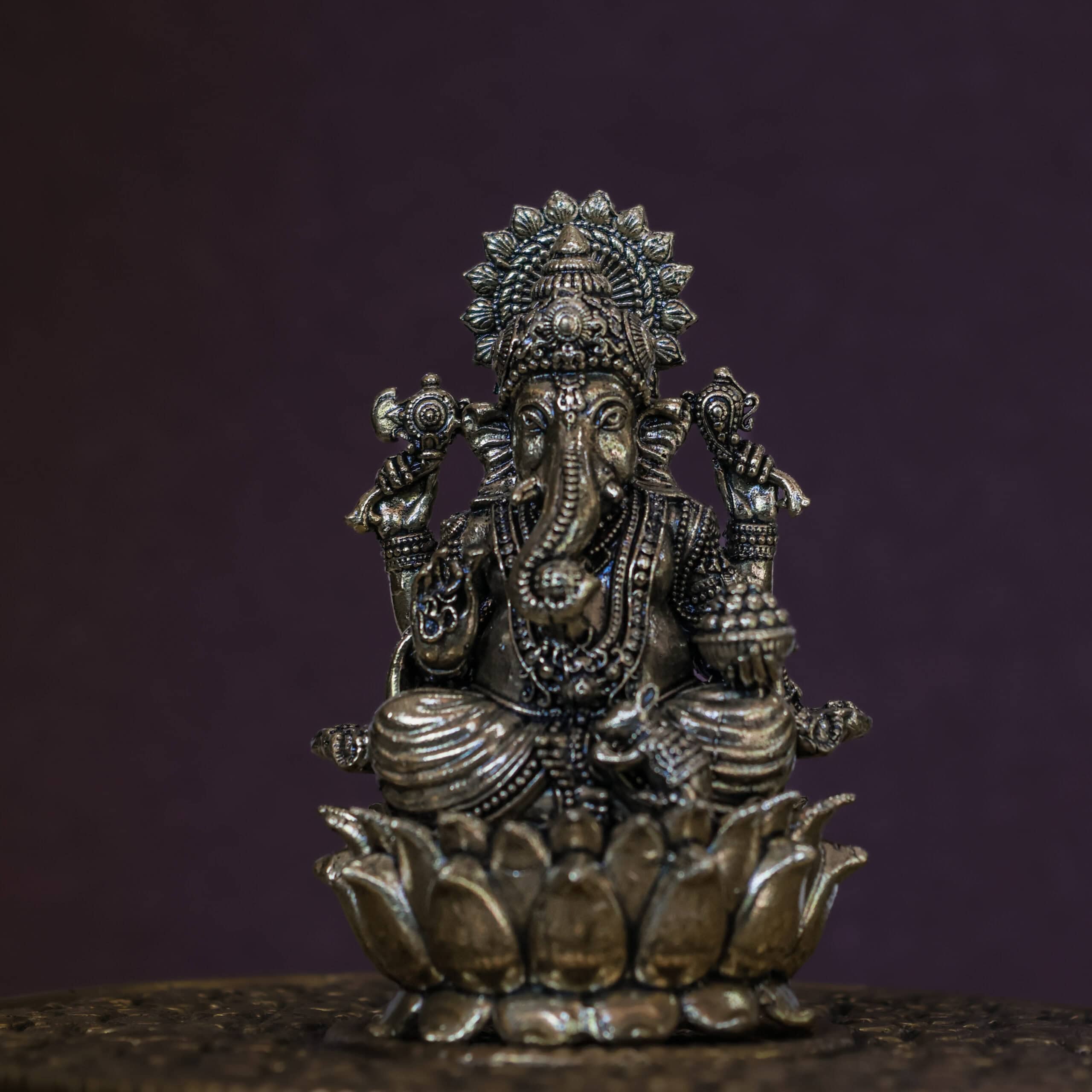 3″ Lotus Ganesha | Super-Fine Handcrafted Brass