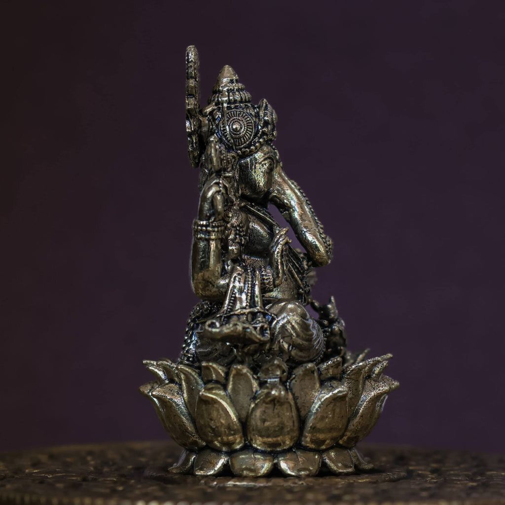 3″ Lotus Ganesha | Super-Fine Handcrafted Brass