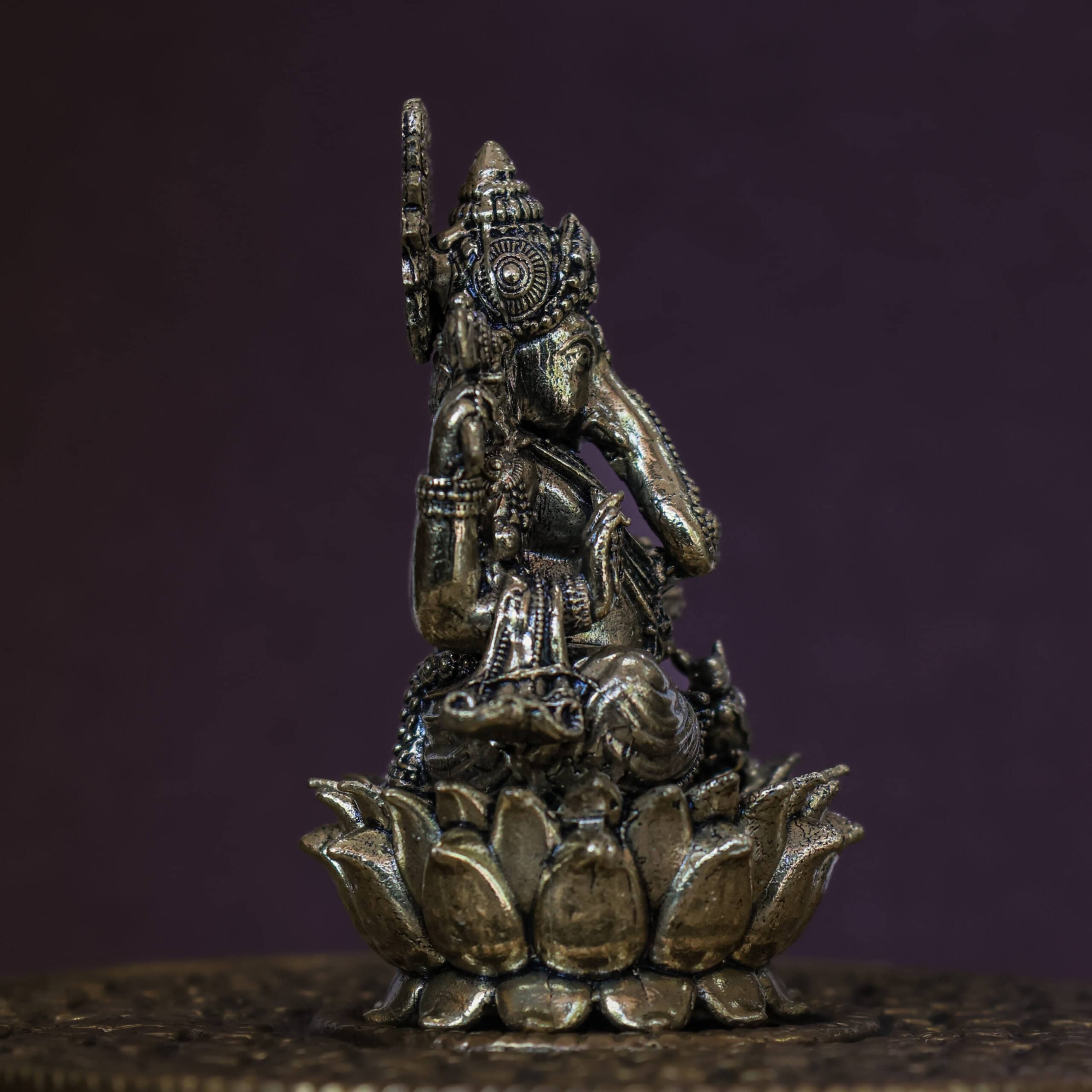 3″ Lotus Ganesha | Super-Fine Handcrafted Brass