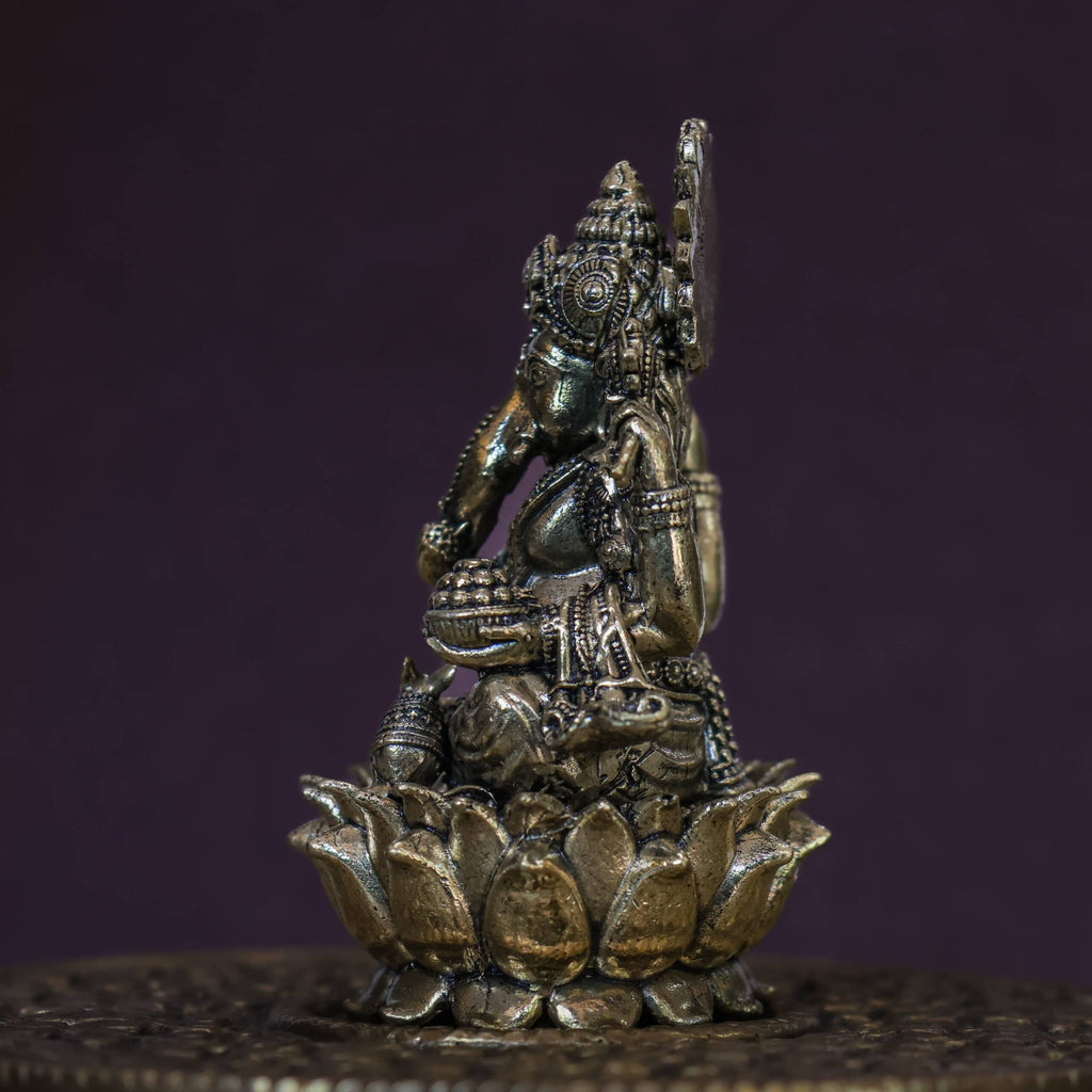 3″ Lotus Ganesha | Super-Fine Handcrafted Brass
