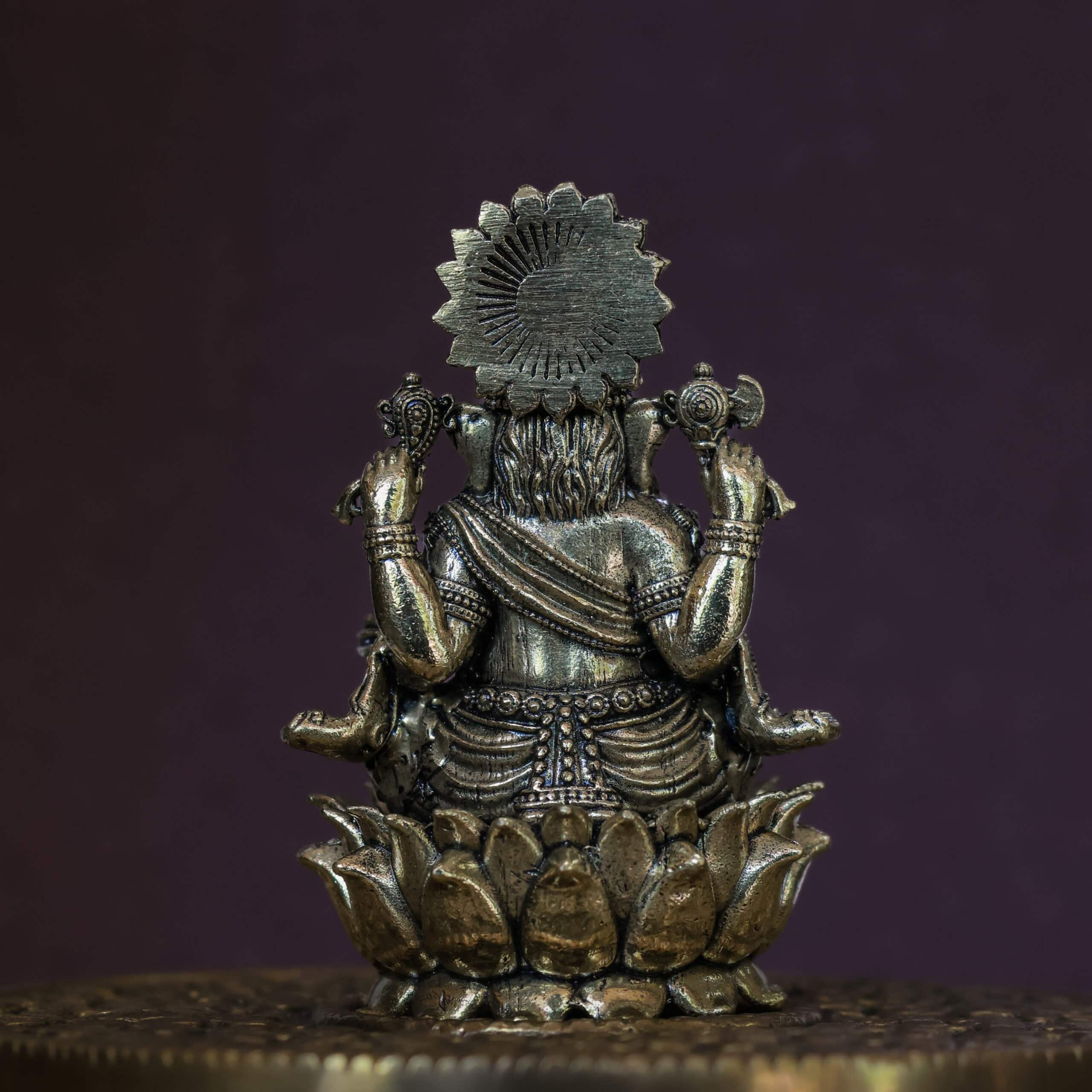 3″ Lotus Ganesha | Super-Fine Handcrafted Brass