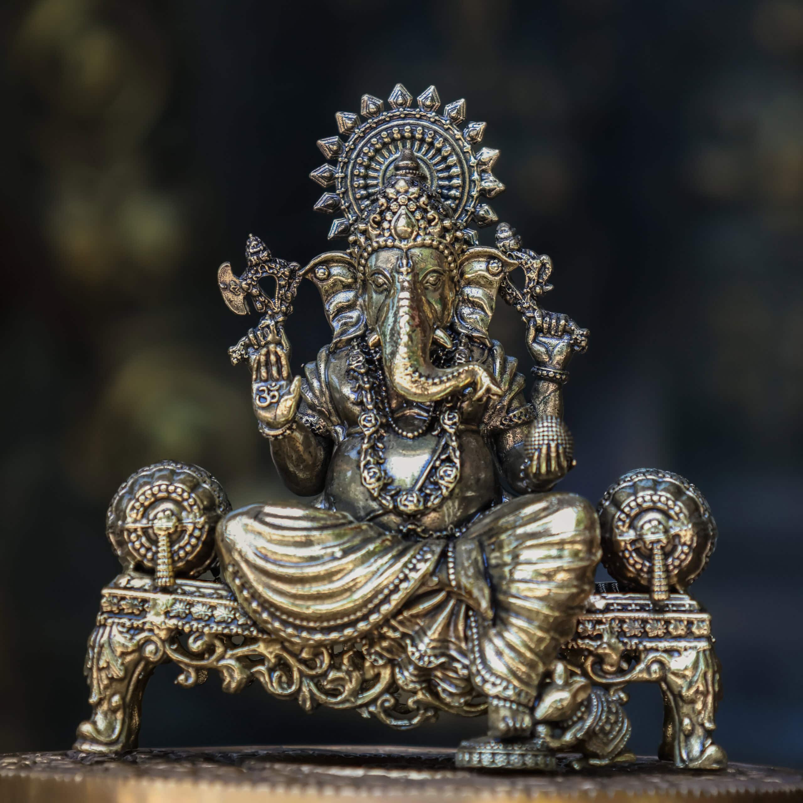 4″ Royal Sofa Ganesha | Super-Fine Handcrafted Brass