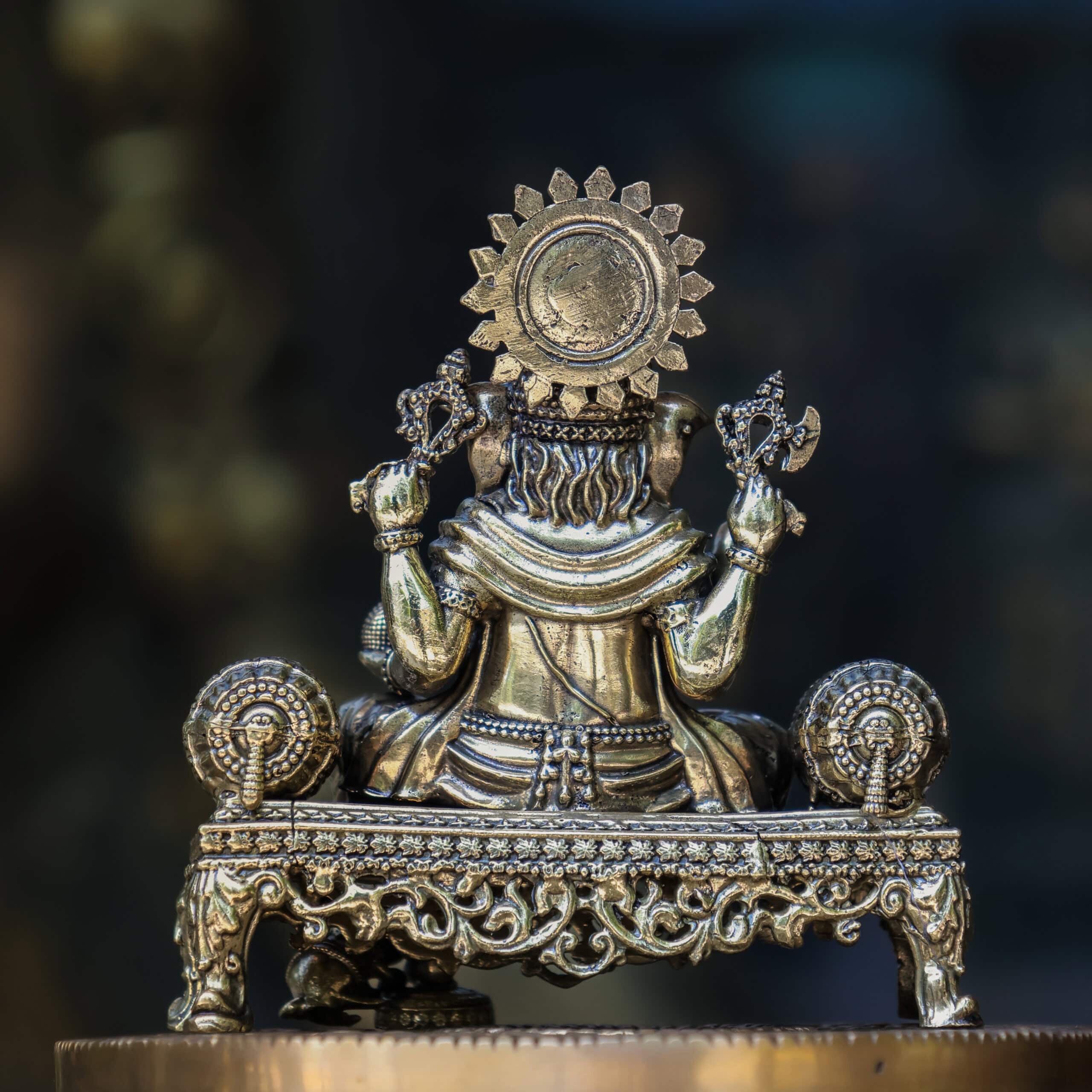 4″ Royal Sofa Ganesha | Super-Fine Handcrafted Brass