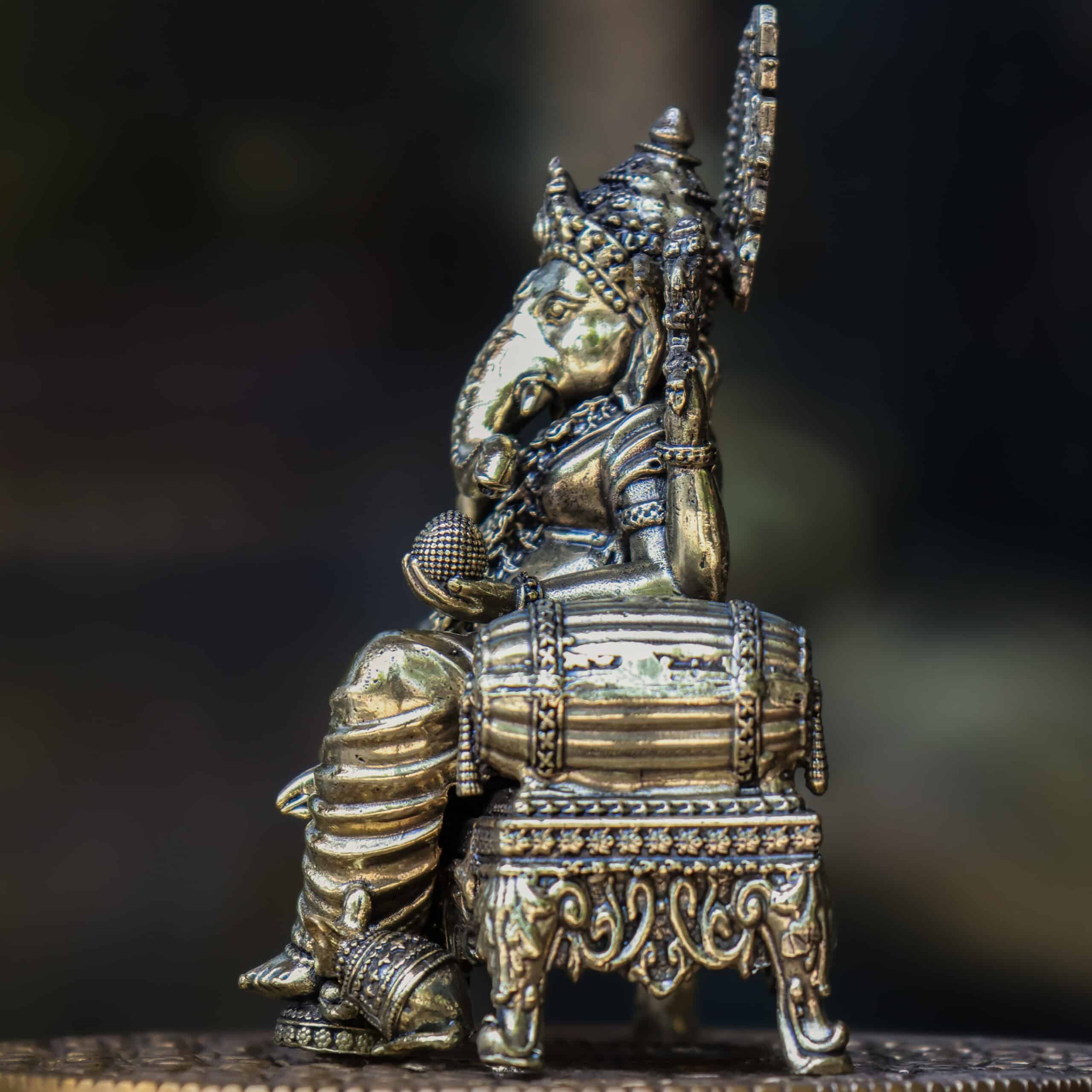 4″ Royal Sofa Ganesha | Super-Fine Handcrafted Brass