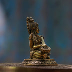 2.5″ Round-Base Saraswati with Veena | Super-Fine Handcrafted Brass