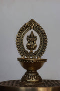 4.5″ Lakshmi Pooja Lamp with Arch | Super-Fine Handcrafted Brass