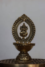 4.5″ Lakshmi Pooja Lamp with Arch | Super-Fine Handcrafted Brass