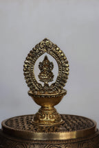 4.5″ Lakshmi Pooja Lamp with Arch | Super-Fine Handcrafted Brass