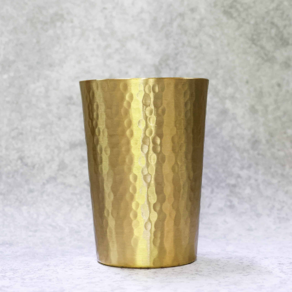 4.5″ Hammered Brass Tumbler | Handcrafted Drinkware