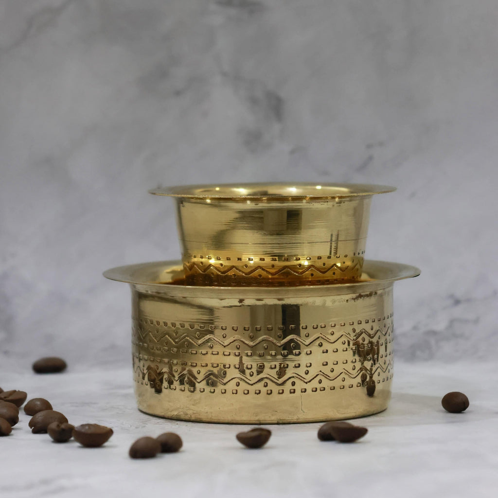 Line Engraving Brass Dabara Set | Handcrafted Brass