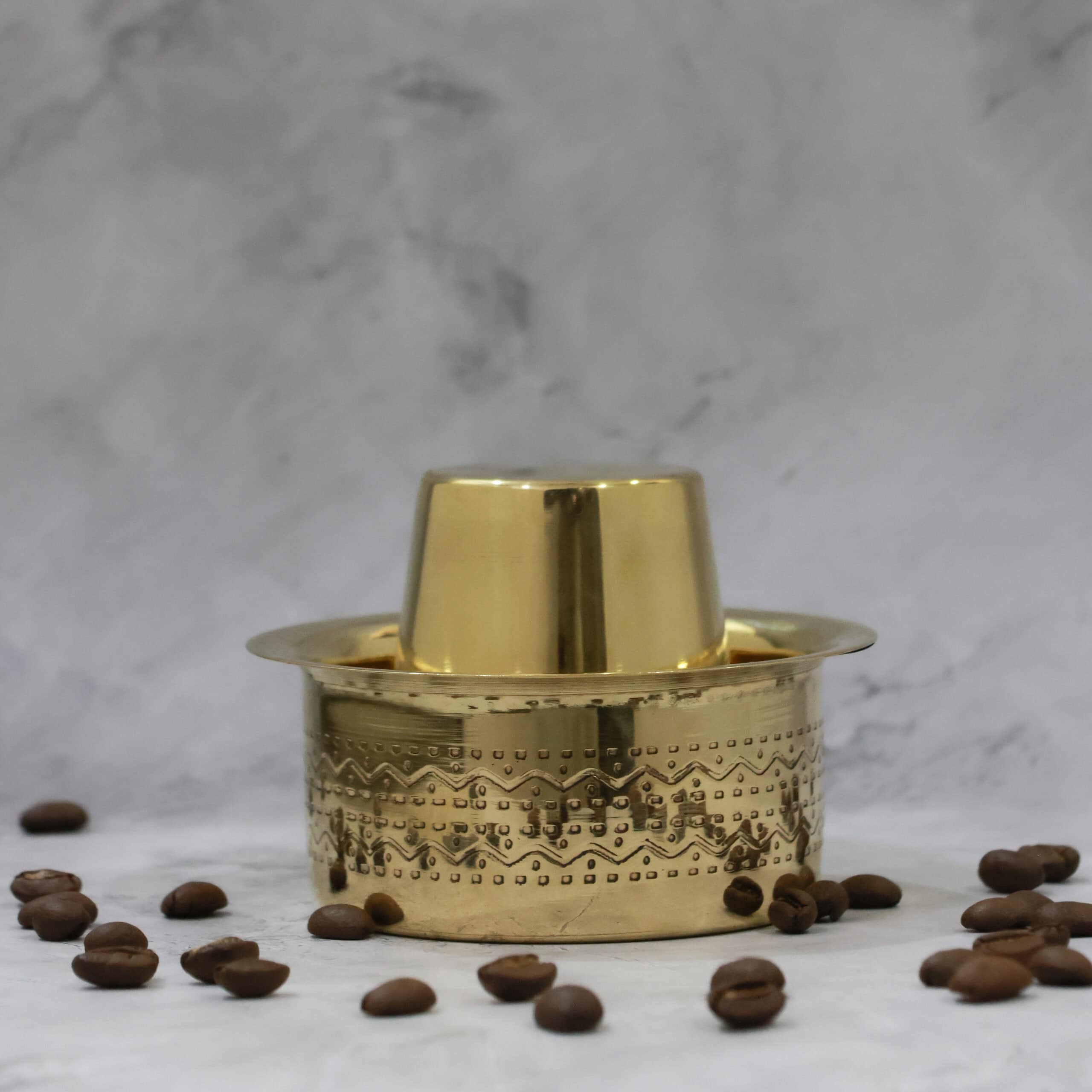 Line Engraving Brass Dabara Set | Handcrafted Brass