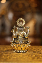 6″ Ganesha on Lotus | Super Fine Brass | Polished Finish — view 5