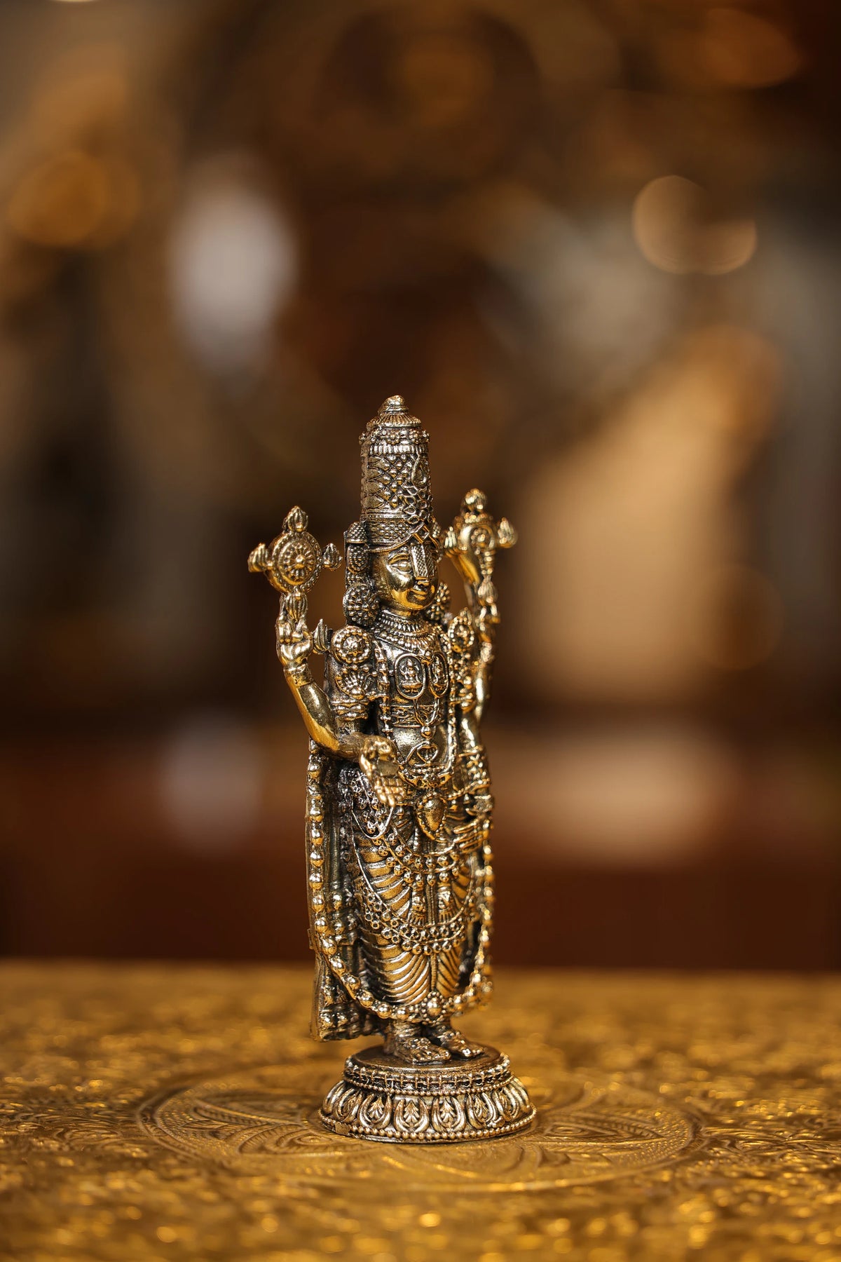 6″ Tirupathi Balaji Round Base | Super Fine Brass | Polished Finish — view 5