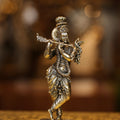 7″ Flute Krishna Round Base | Super Fine Brass | Polished Finish