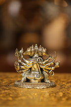 4″ Panchamuki Hanuman Sitting | Super Fine Brass | Polished Finish — view 4