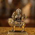 5″ Maa Durga on Lion with Base | Super Fine Brass | Polished Finish