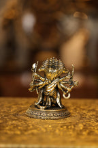 4″ Panchamuki Hanuman Kneeling | Super Fine Brass | Polished Finish — view 5