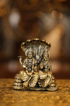 5″ Vishnu Lakshmi sitting on Snake | Super Fine Brass