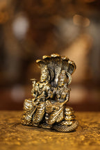 5″ Vishnu Lakshmi sitting on Snake | Super Fine Brass — view 3
