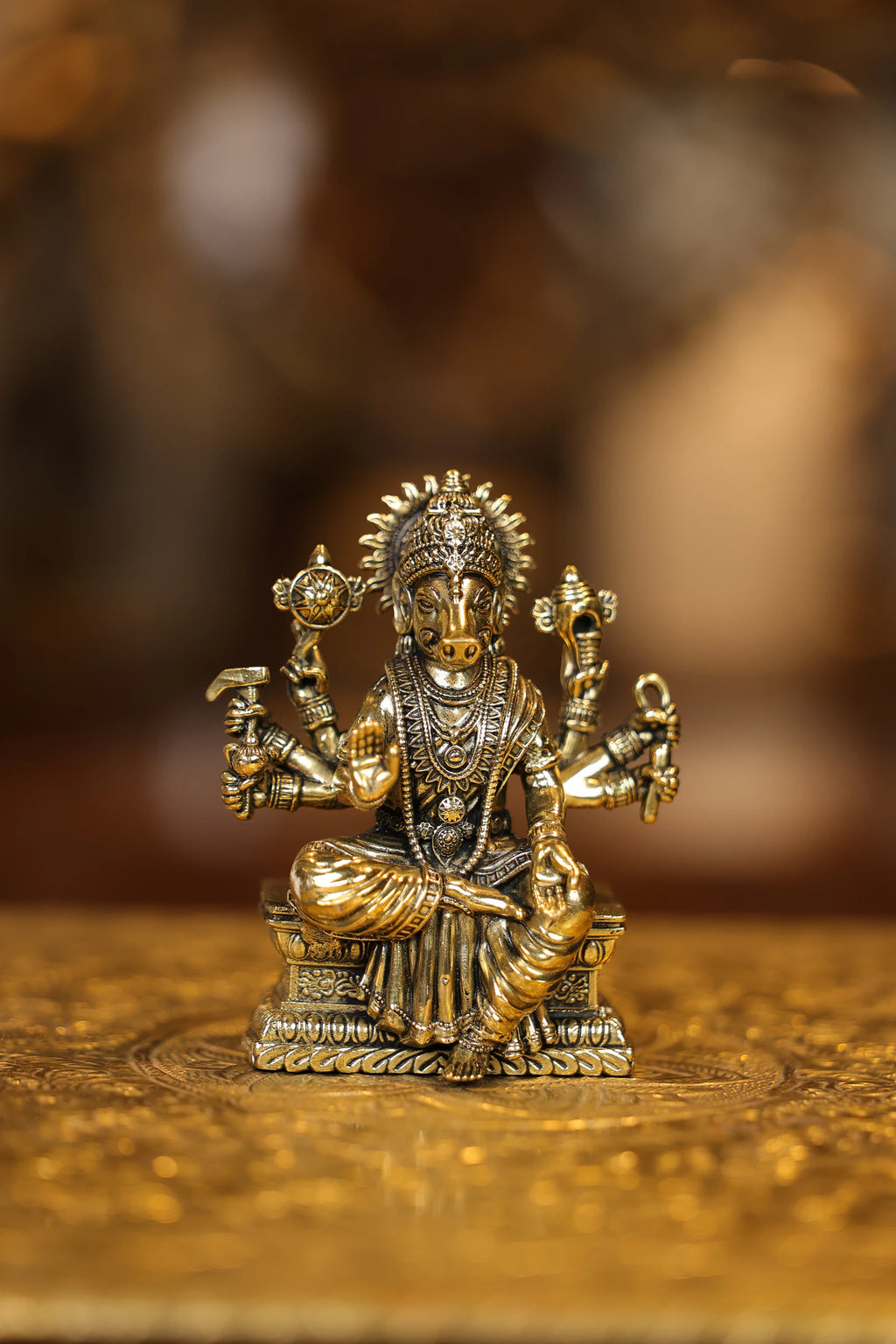 4″ Varagi Amman Sitting | Super Fine Brass | Polished Finish
