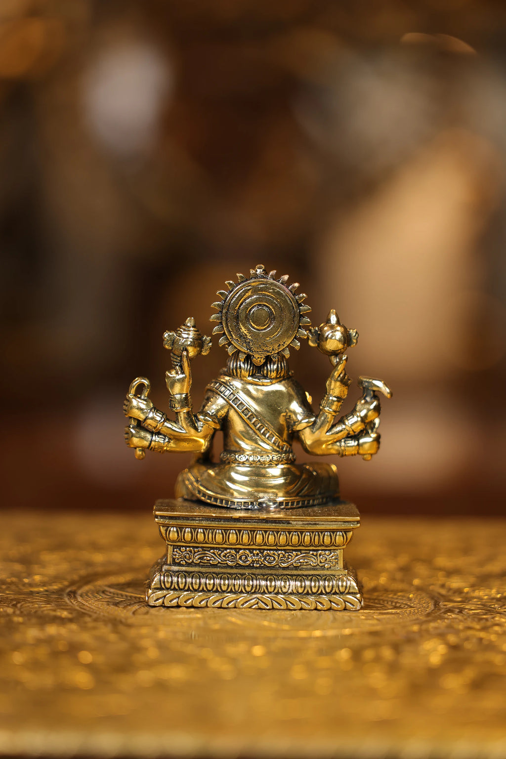 4″ Varagi Amman Sitting | Super Fine Brass | Polished Finish — view 5