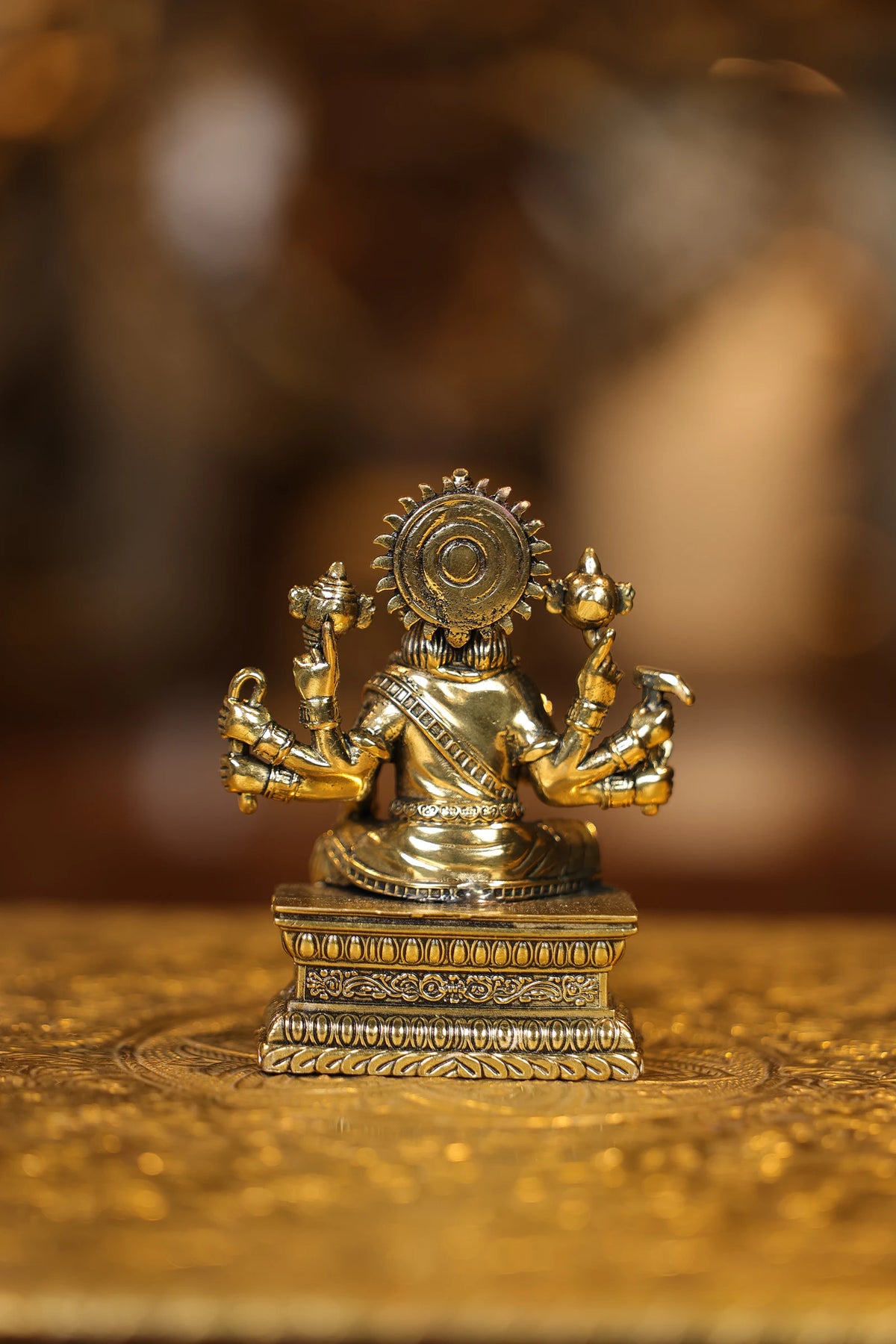 4″ Varagi Amman Sitting | Super Fine Brass | Polished Finish — view 5