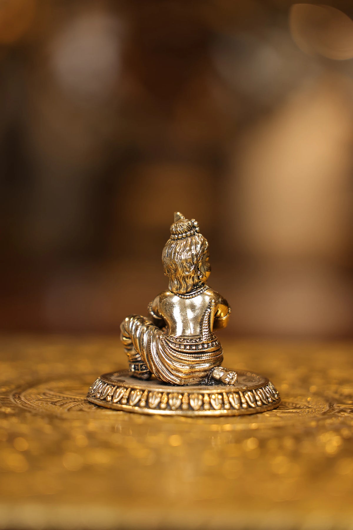 3″ Sitting Butter Krishana | Super Fine Brass | Polished Finish — view 5