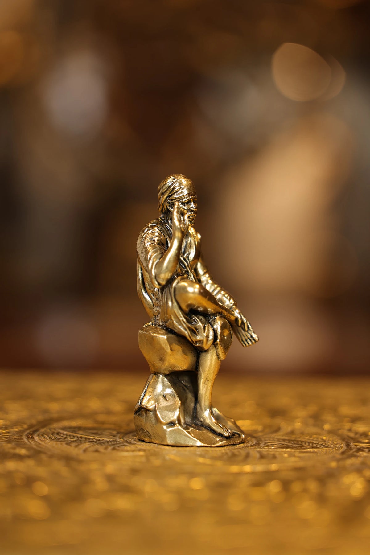 4″ Sitting Saibaba | Super Fine Brass | Polished Finish — view 4