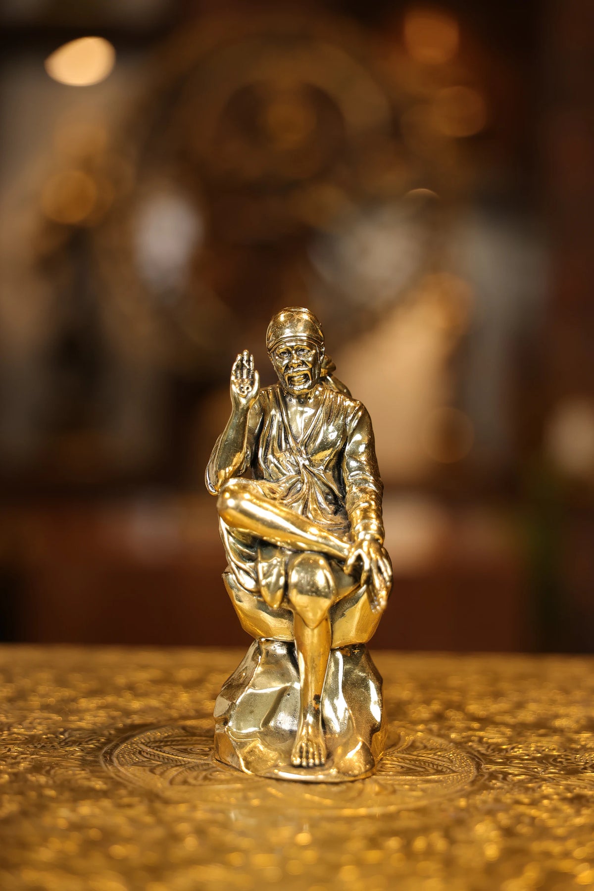 6″ Sitting Saibaba | Super Fine Brass | Polished Finish
