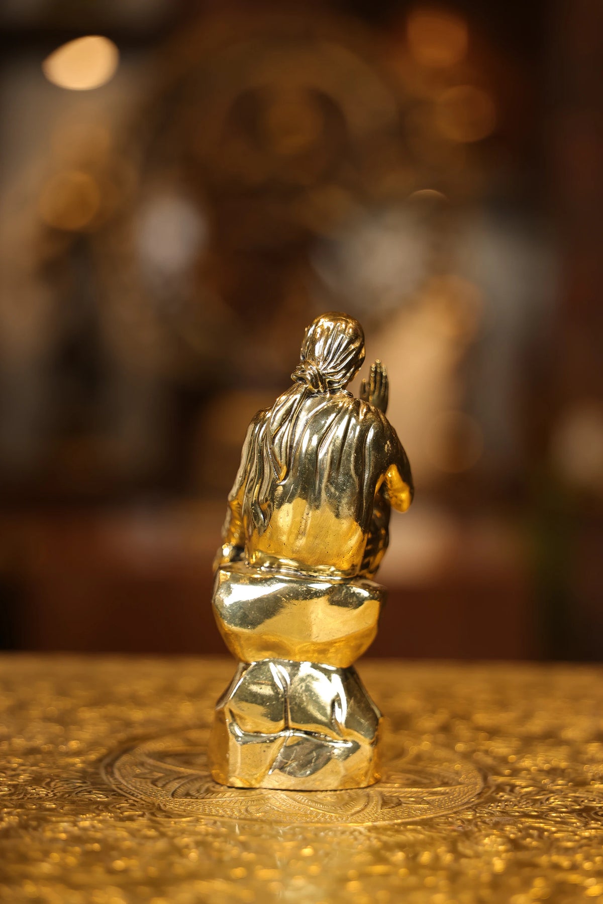6″ Sitting Saibaba | Super Fine Brass | Polished Finish — view 5