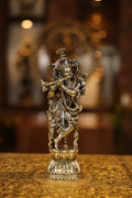 9″ Standing Krishna with Flute | Super Fine Brass | Polished Finish