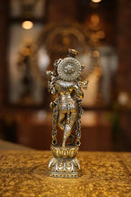 9″ Standing Krishna with Flute | Super Fine Brass | Polished Finish — view 6