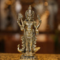 9″ Standing Murugan with Peacock | Super Fine Brass | Polished Finish