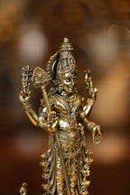 9″ Standing Murugan with Peacock | Super Fine Brass | Polished Finish — view 3