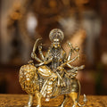 7″ Maa Durga sitting on Lion | Super Fine Brass | Polished Finish