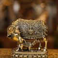 6″ Cow with Calf | Super Fine Brass | Polished Finish