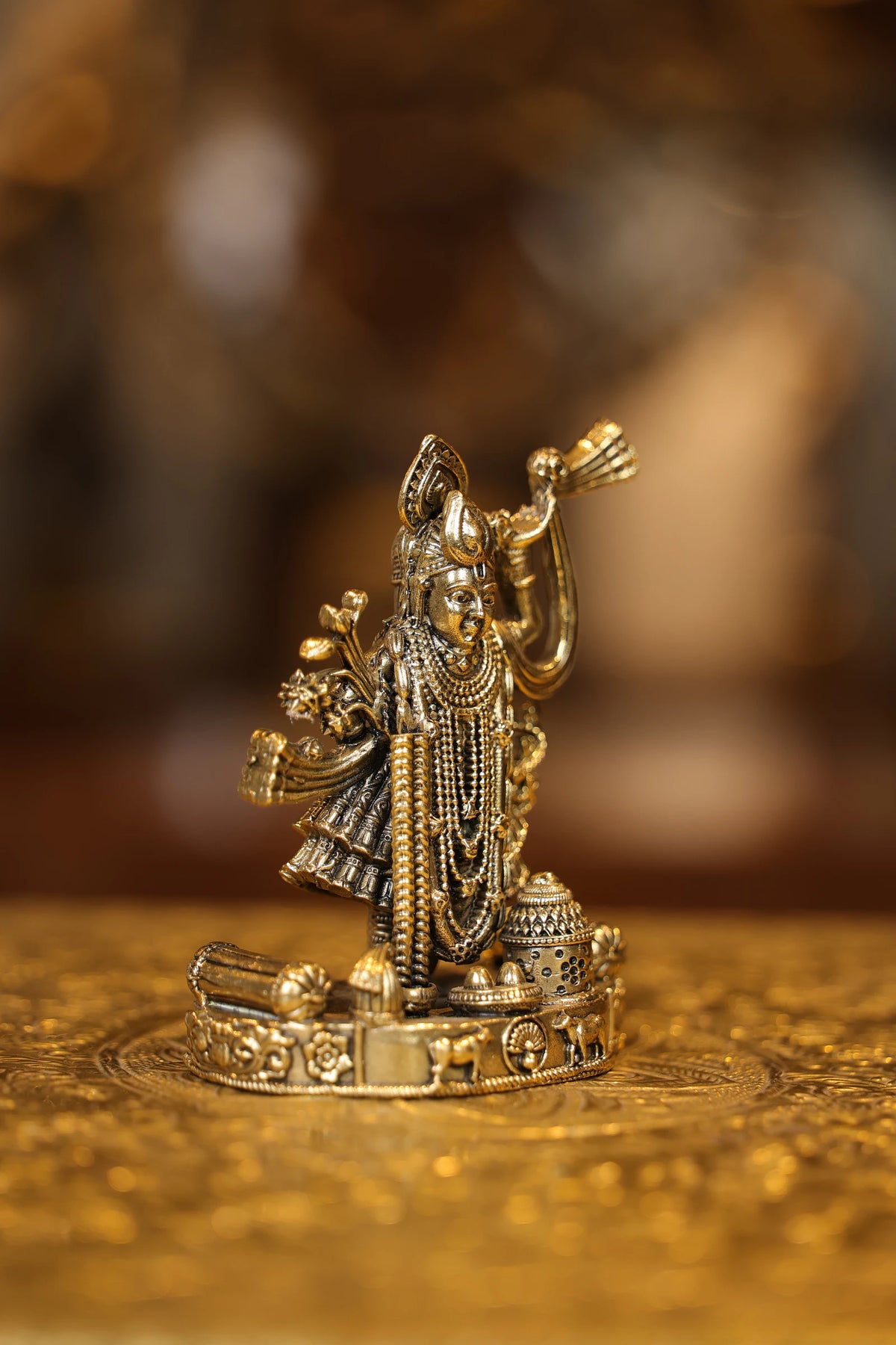 4″ Shreenathji Krishna | Super Fine Brass | Polished Finish — view 4