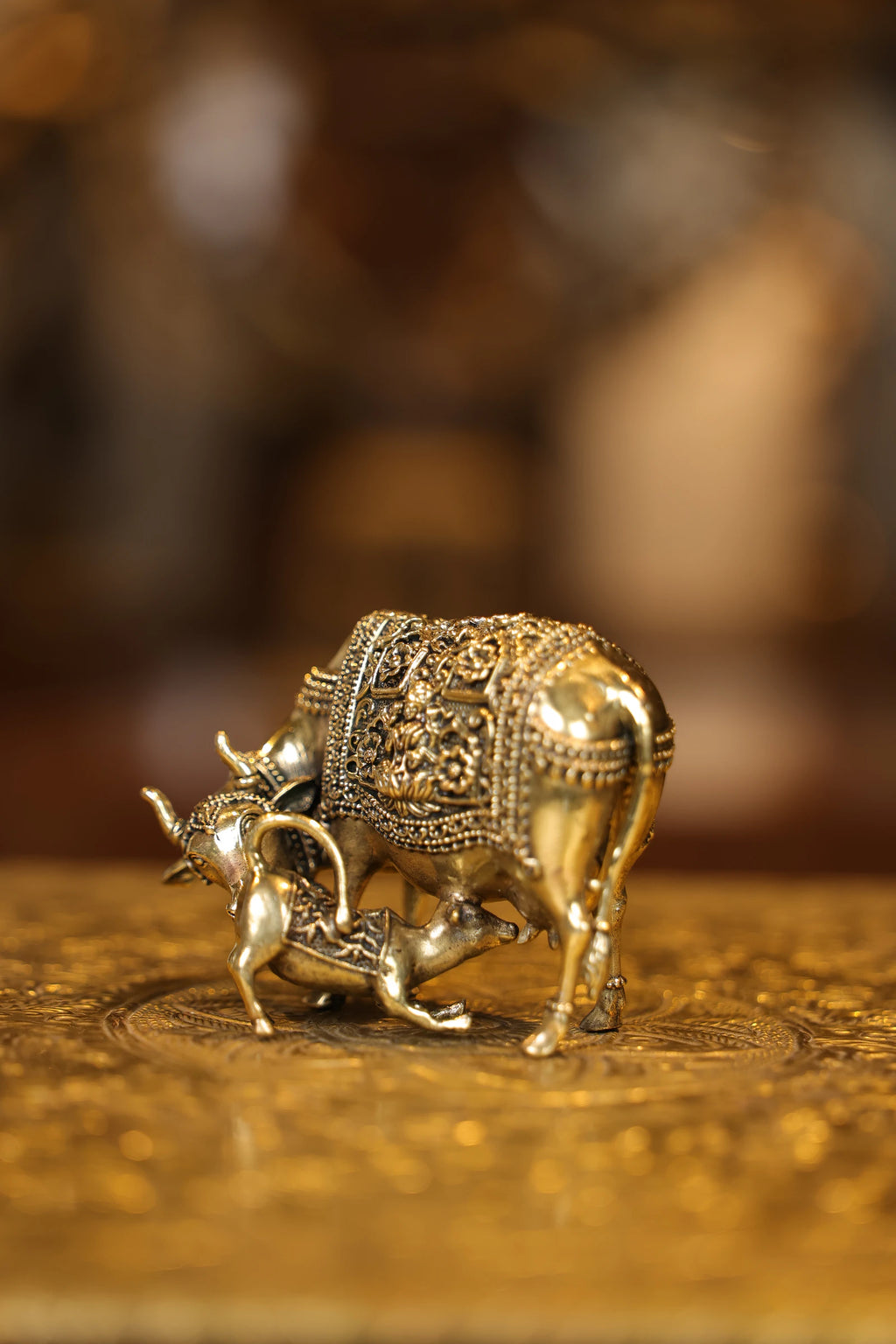 3″ Cow and Calf | Super Fine Brass | Polished Finish — view 3