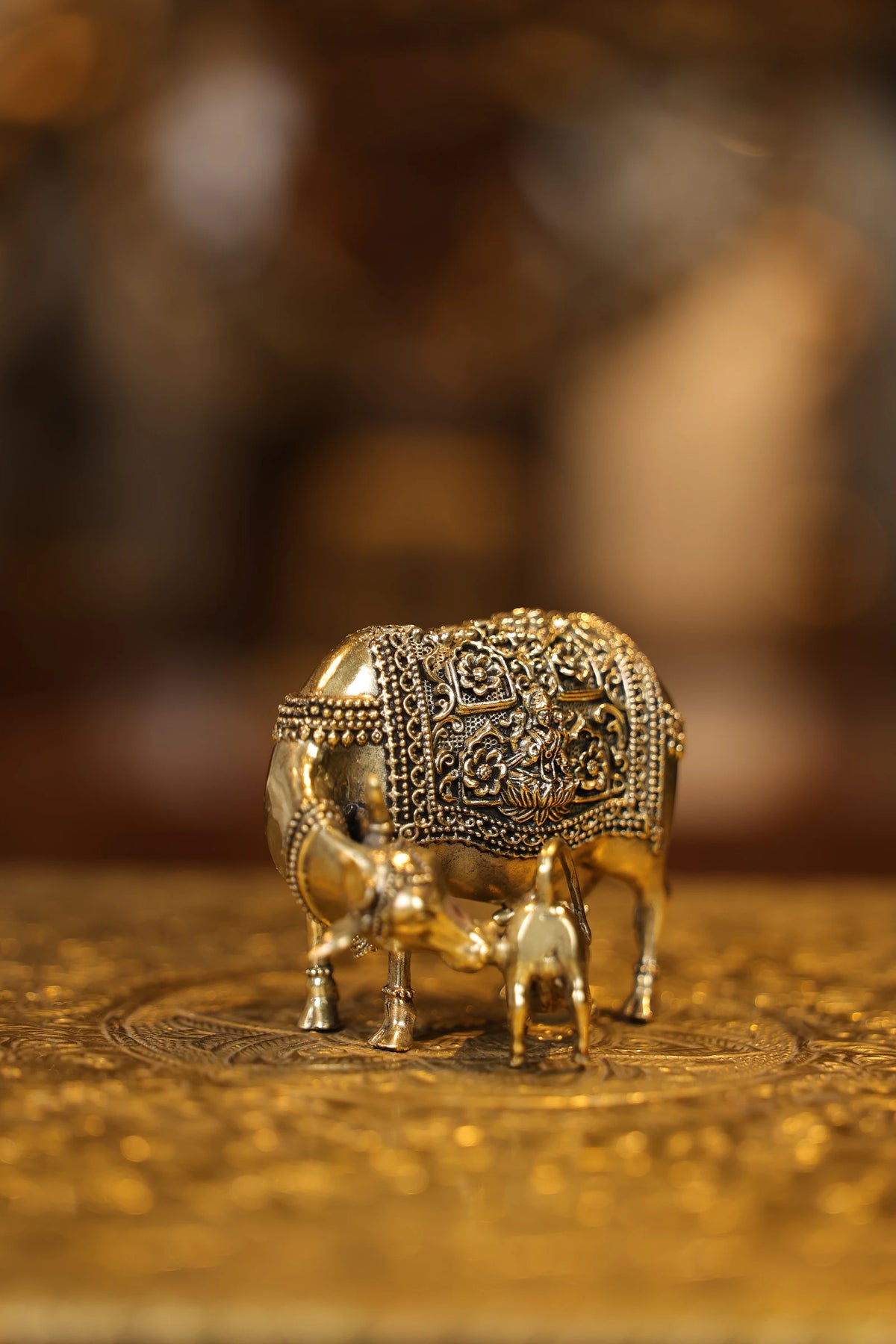 3″ Cow and Calf | Super Fine Brass | Polished Finish — view 4