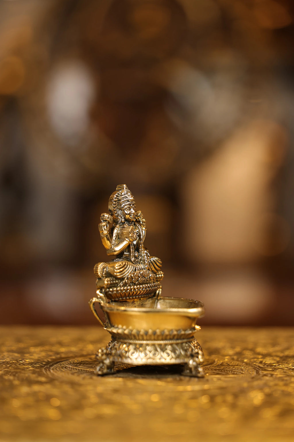 4″ Lakshmi Lamp | Super Fine Brass | Polished Finish — view 4
