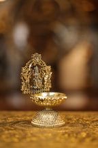 4.5″ Lakshmi with Yazhi Arch Lamp | Super Fine Brass | Polished Finish — view 4