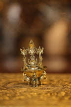 4″ Lakshmi Balaji Lamp Elephant Base | Super Fine Brass | Polished Finish — view 4