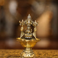 5″ Lakshmi Balaji Round Base Lamp | Super Fine Brass | Polished Finish