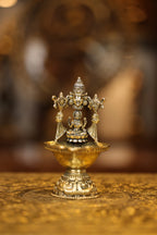 5″ Lakshmi Balaji Round Base Lamp | Super Fine Brass | Polished Finish