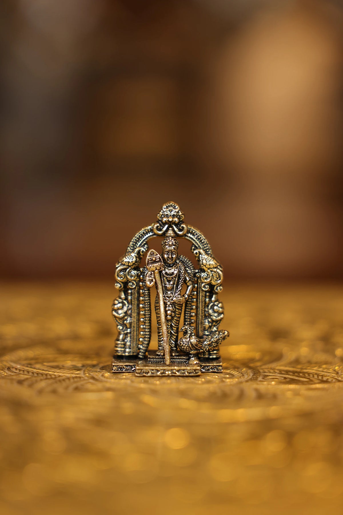 2″ Murugan Arch with Peacock | Super Fine Brass | Polished Finish